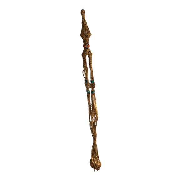 Vintage 70's Long Macrame Plant Hanger - Picture 1 of 3